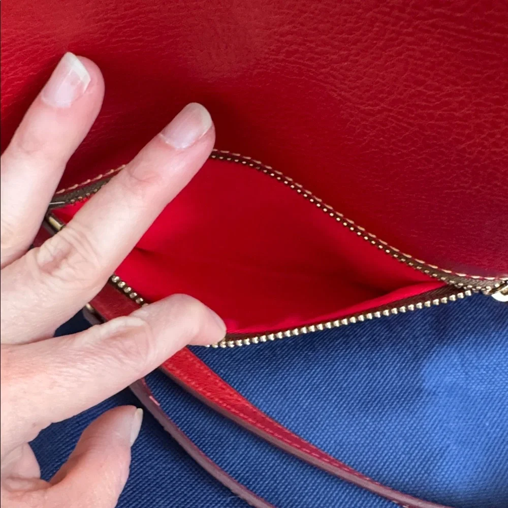Dooney & Bourke Red Florentine Zip Sac - Picture 14 of 15